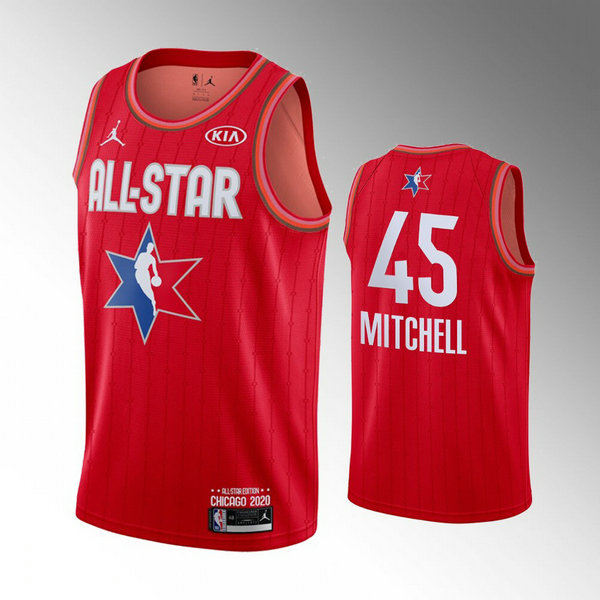 Maillot nba All Star 2020 Homme Donovan Mitchell 45 Rouge
